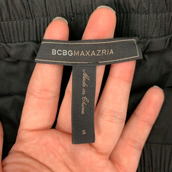 BCBGMaxazria Laika Faux Leather Skirt Womens S Small Black Pull On Pockets - Picture 7 of 14